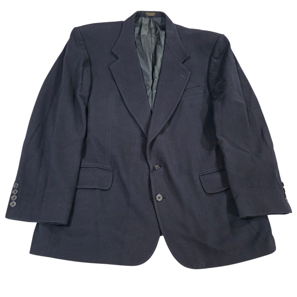 Oscar De La Renta Suit Jacket Mens Dark Navy Size 46R Notch Lapel Collar Classic